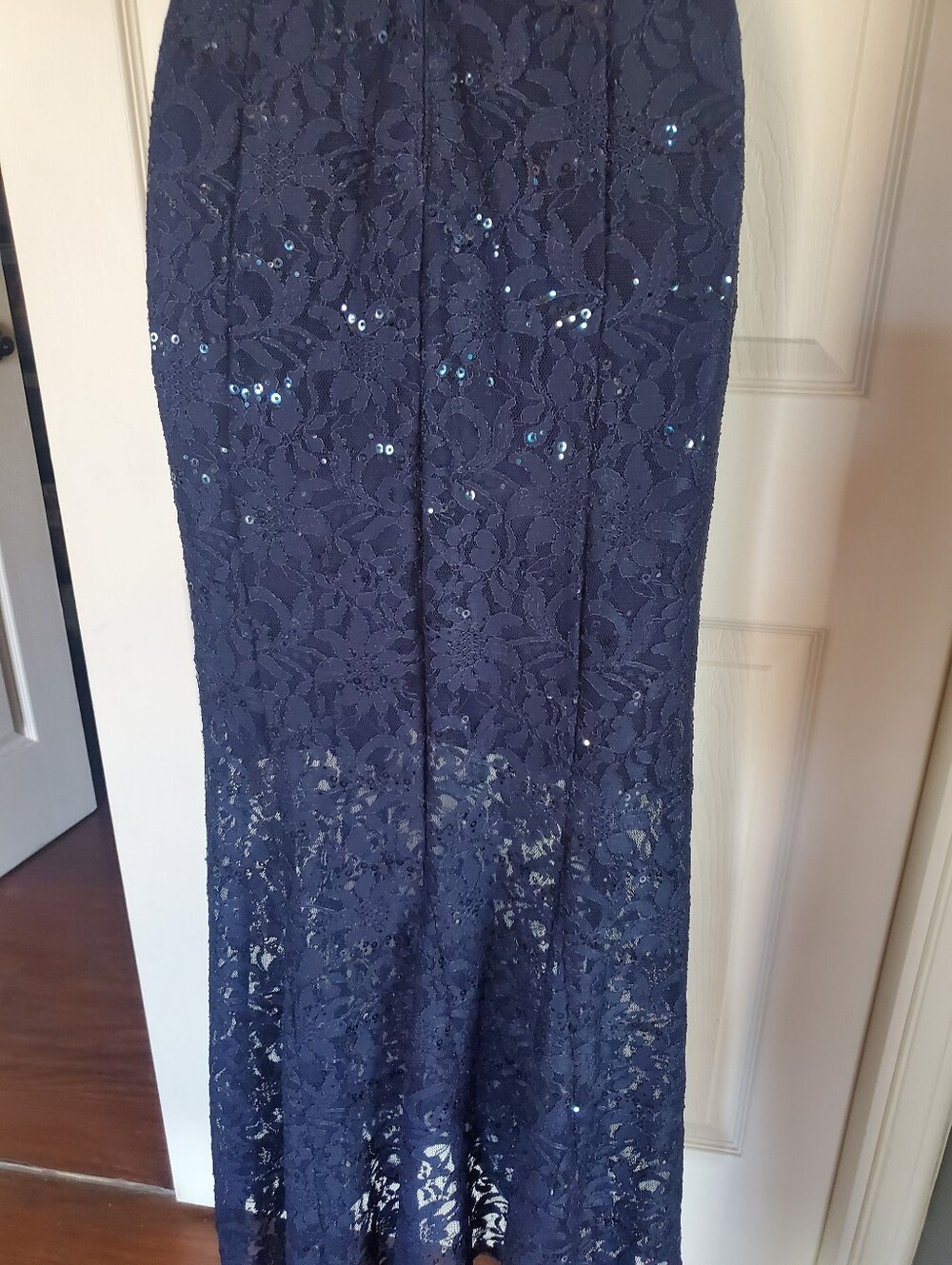 Alexa B Nites Mesh Sheer Lace Sequin Evening Dress Mermaid Gown Formal Prom 8 - Picture 8 of 14
